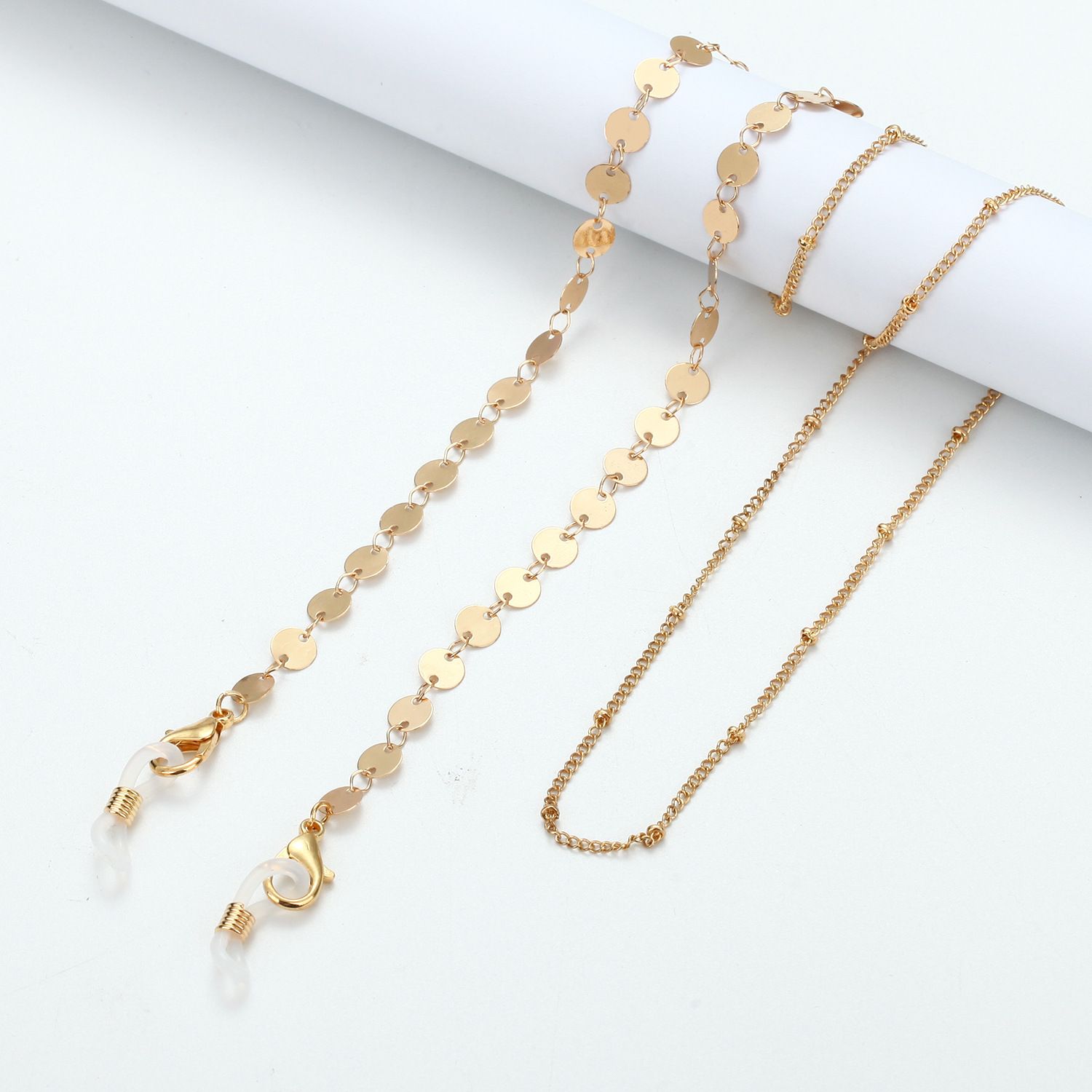 Mask Chain Holder - Jewelry Disc Metal Pearl Hanging Lanyard