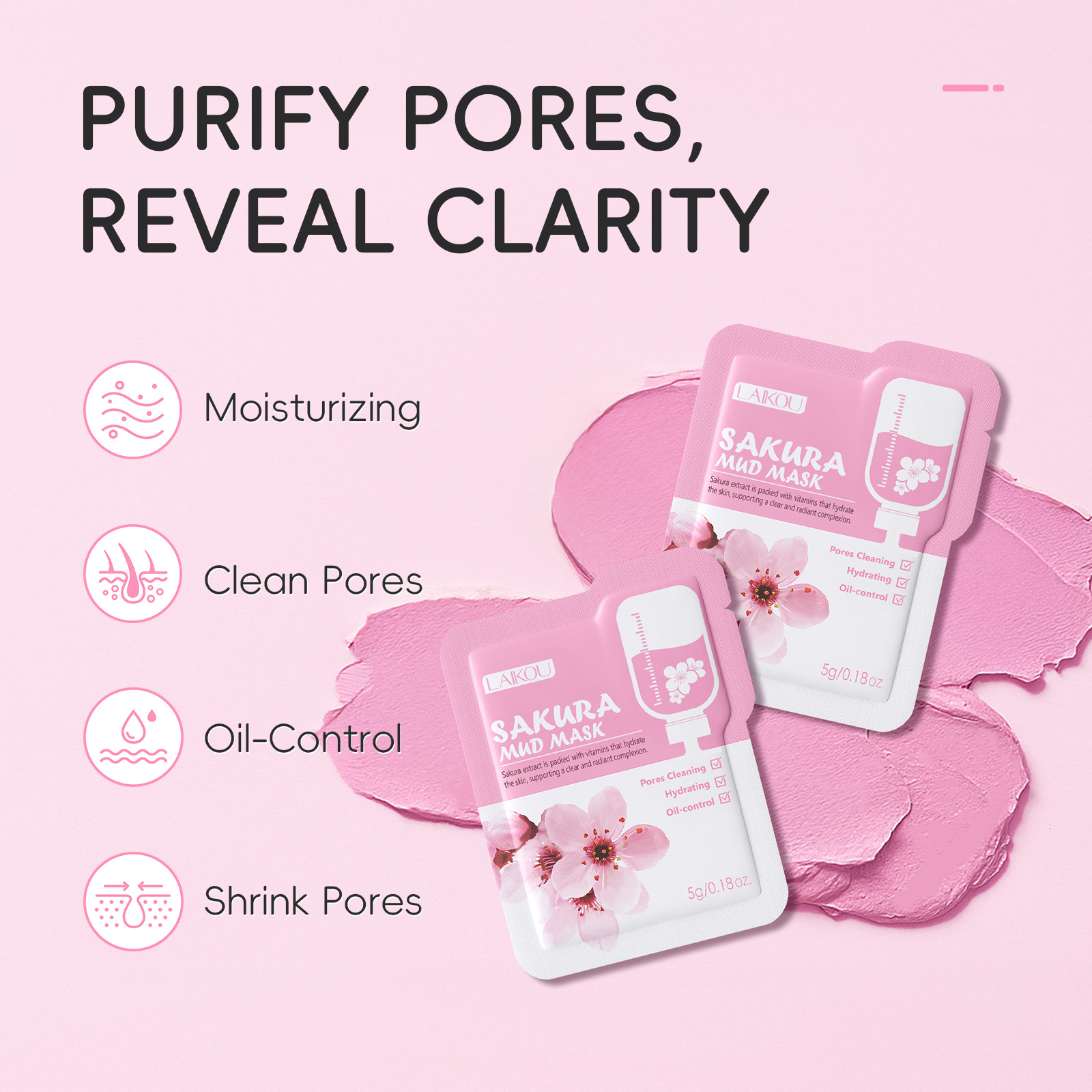 Laikou Sakura Clay Mask Trial  - Dust Mask Construction review and price