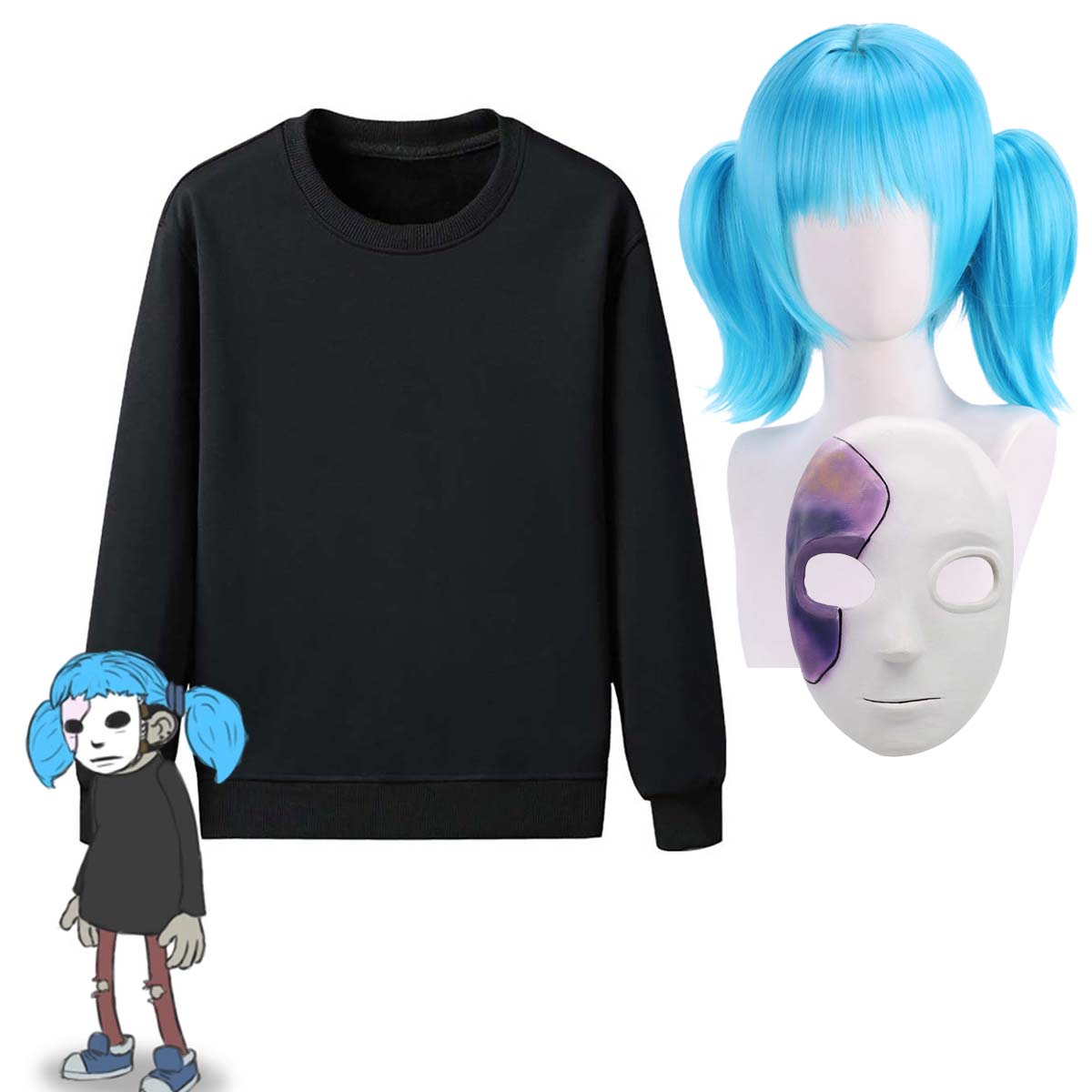 Adult Game Sally Face Cosplay  - Black Face Mask Pack review and price