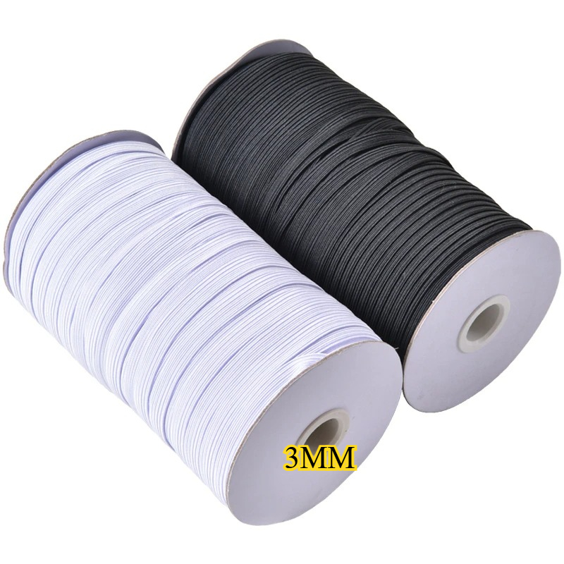 White Black 3mm Flat Elastic B - Mask Lanyard Adjustable review and price