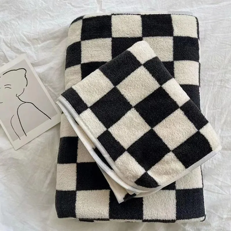 Checkerboard Pattern Bath Towe - Cloth Face Mask Washable review and price